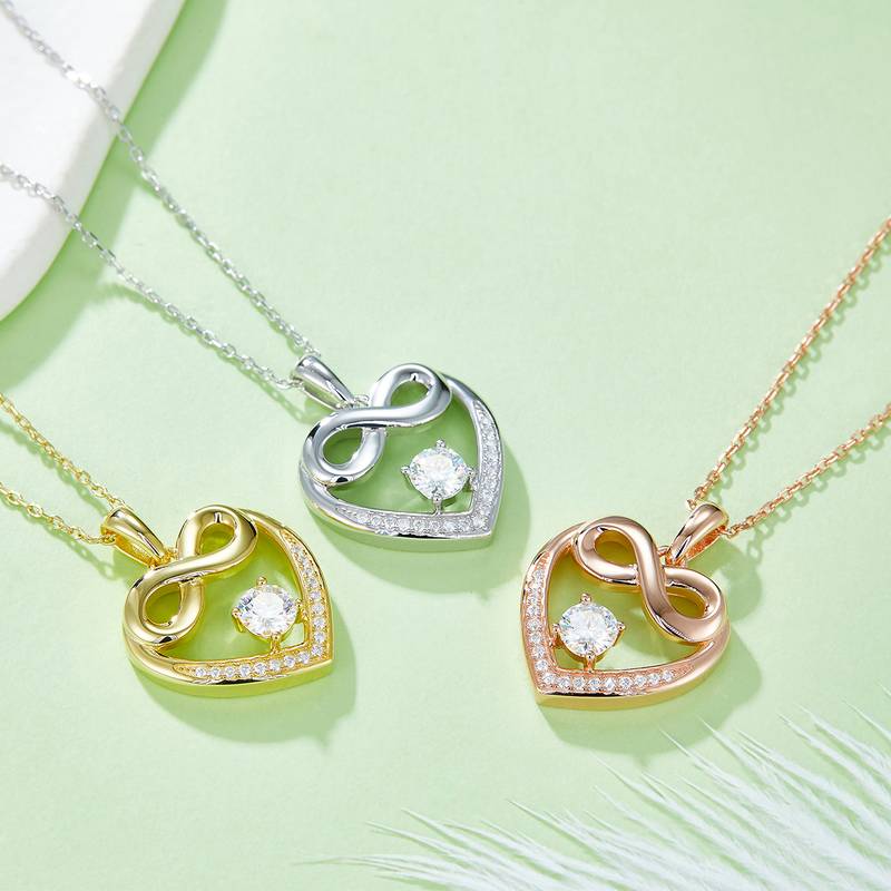 圆底无限的爱PendantS925银Moissanite厘石D级0.6ct